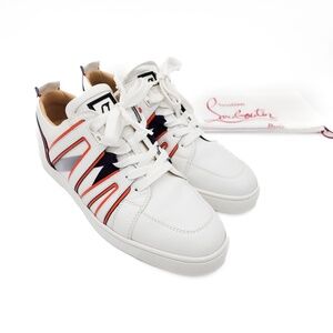 Christian Louboutin Vida Viva White Leather Low-Top Sneakers EU 42.5 US 9.5